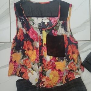 Floral‎ Multicolor Women's Top by SIlence + Noise size small